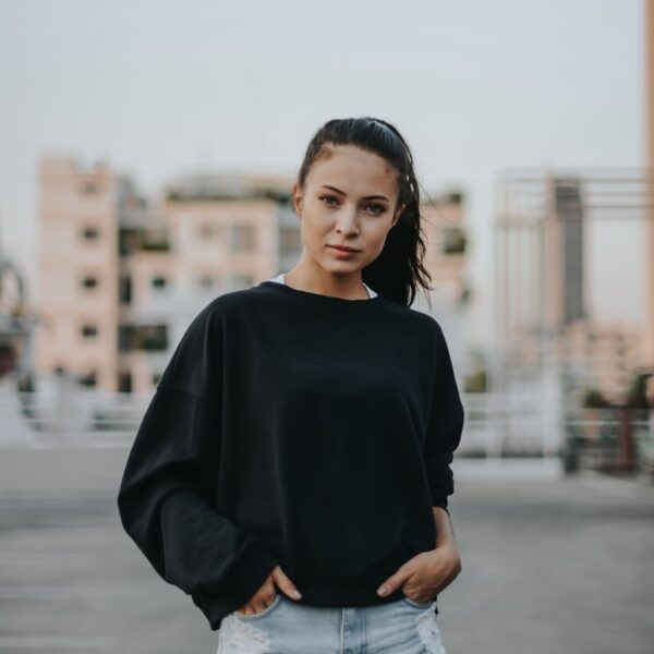 Maison Aphrodite Cropped Knit — Black