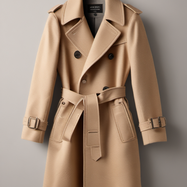 Anastasia Trench Coat in camel wool
