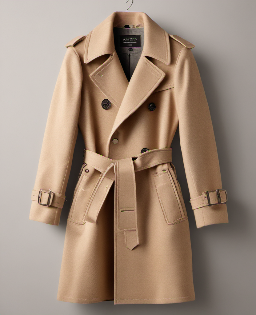 Anastasia Trench Coat in camel wool